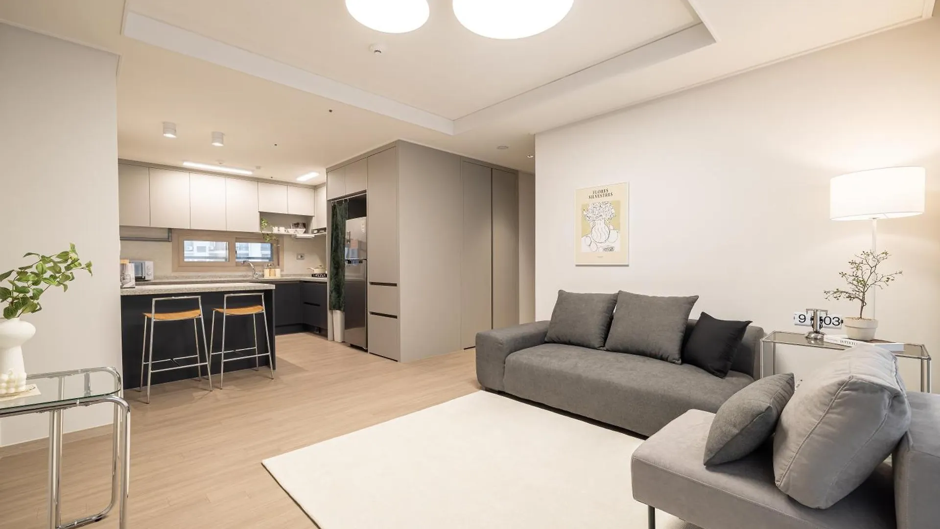 Stylish Modern Condo, 3 Bedrooms, 2 Bathrooms, 4 Air Conditioners, 65-Inch Tv, Laundry Machine & Dryer Seoul Apartment